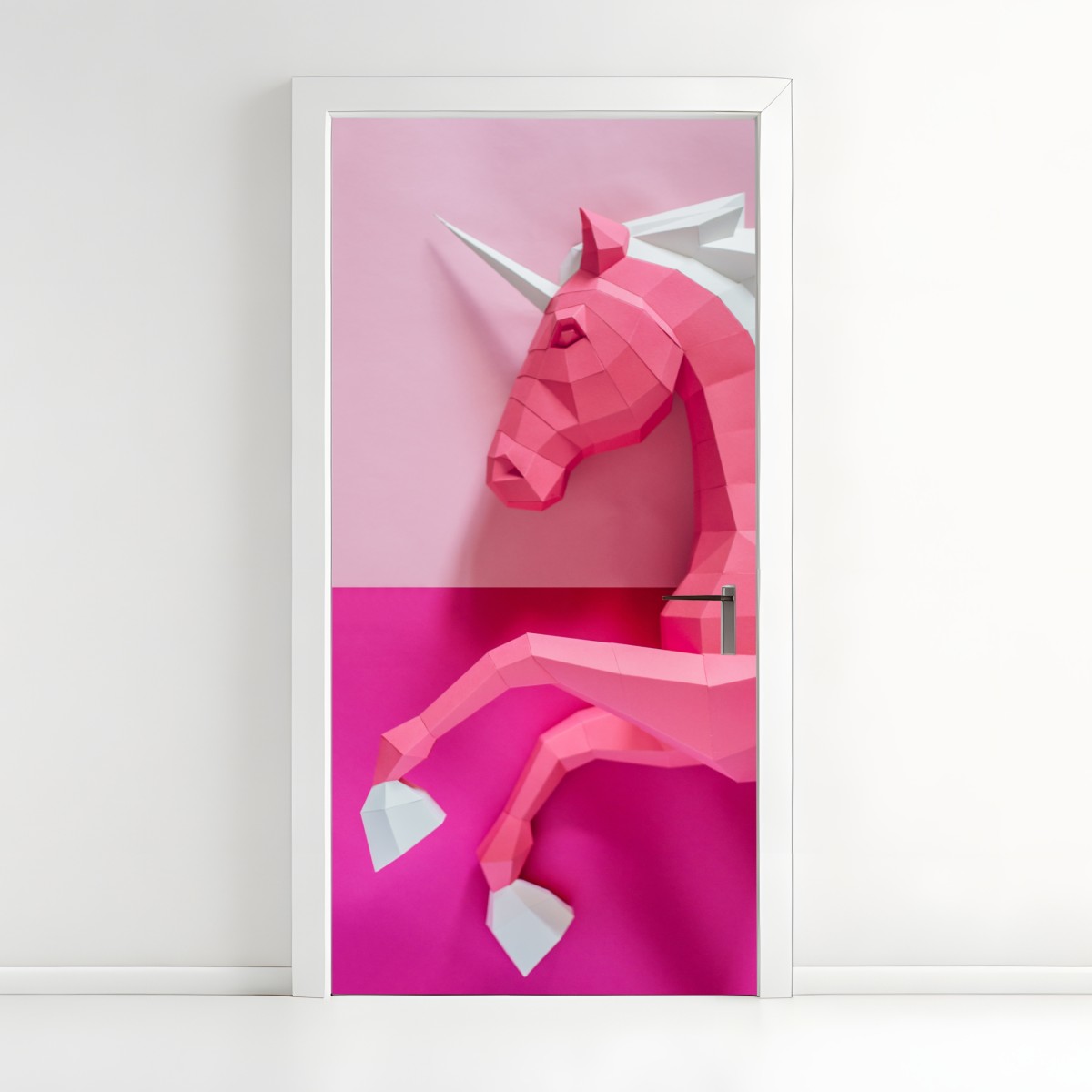 Türaufkleber rosa geometrisches einhorn – Wallnifity®