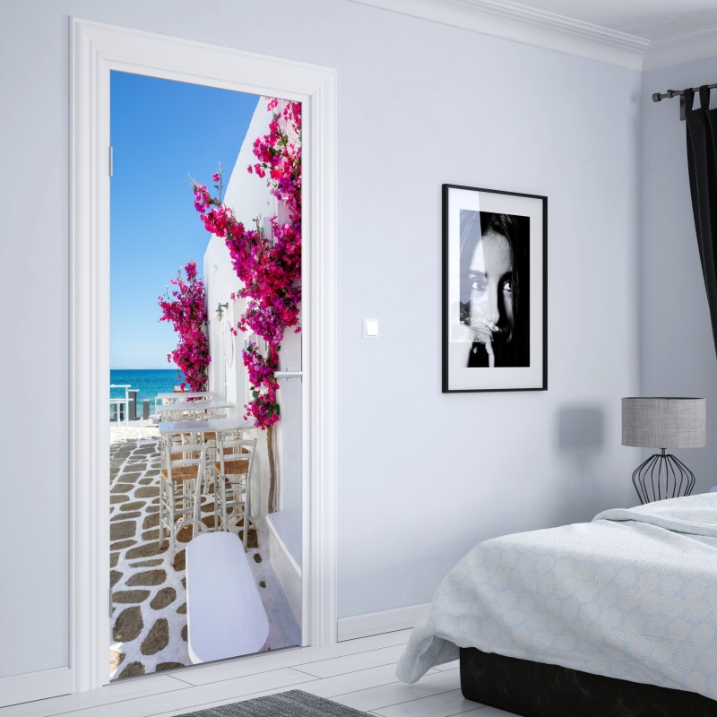Türaufkleber zarte löwenzahnsamen in monochrom – Wallnifity®