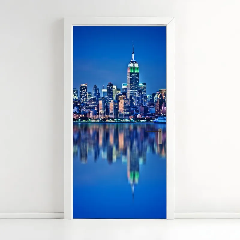 Türaufkleber Chicago nächtliche skyline panorama – Wallnifity®