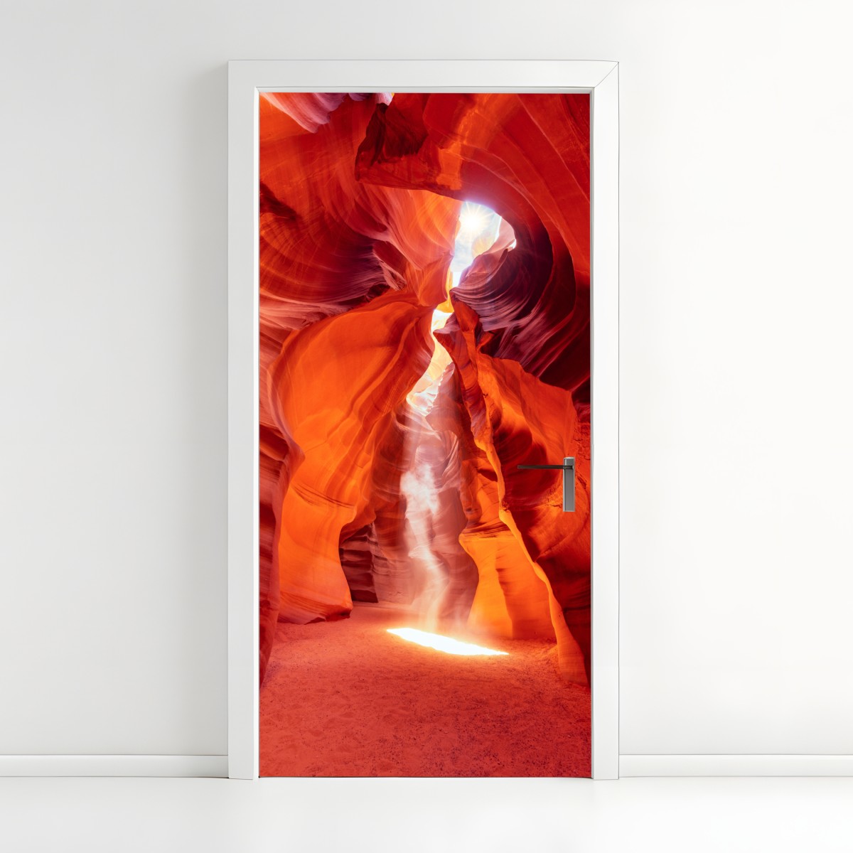 Türaufkleber sonnenstrahl in einer sandsteinschlucht – Wallnifity®