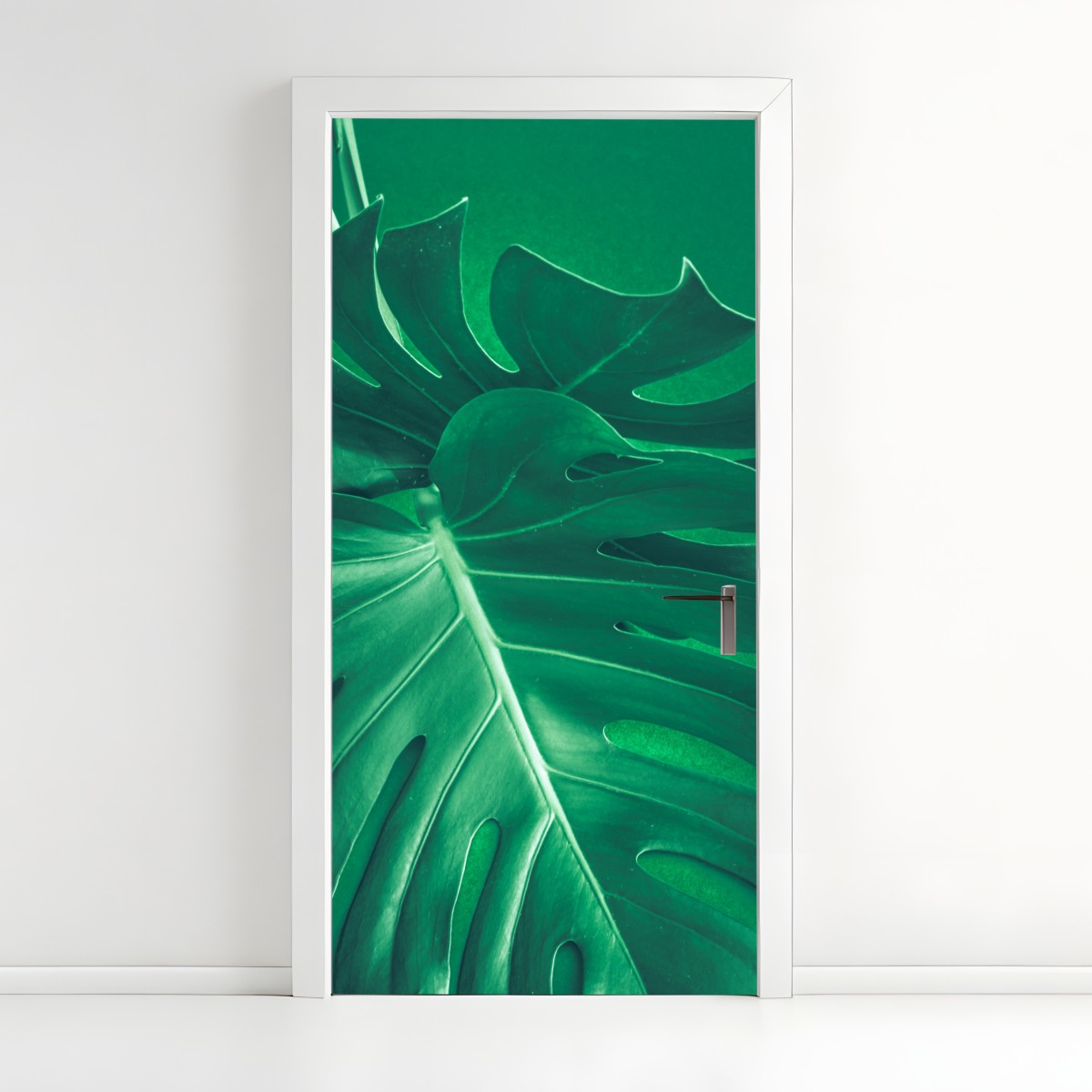 Türaufkleber prächtiges monstera-blatt nahaufnahme – Wallnifity®