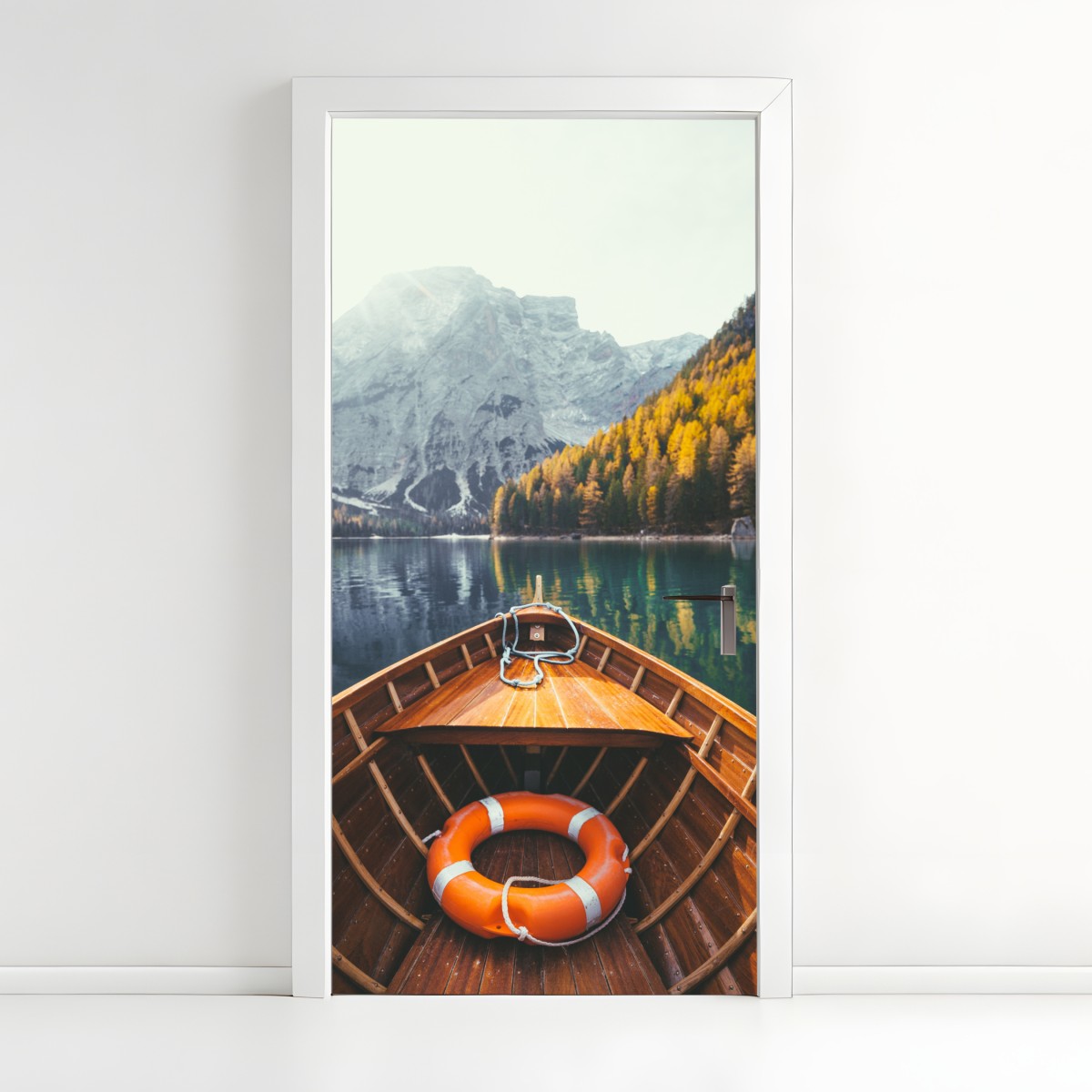 Türaufkleber sonnenaufgang am Lago di Braies – Wallnifity®
