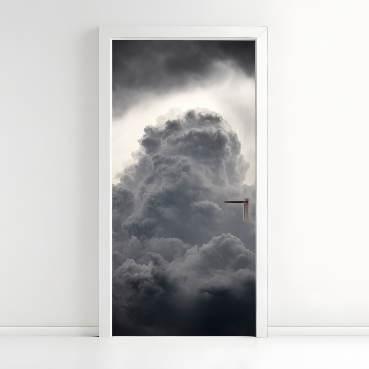 Türaufkleber dramatische graue wolkenlandschaft – Wallnifity®