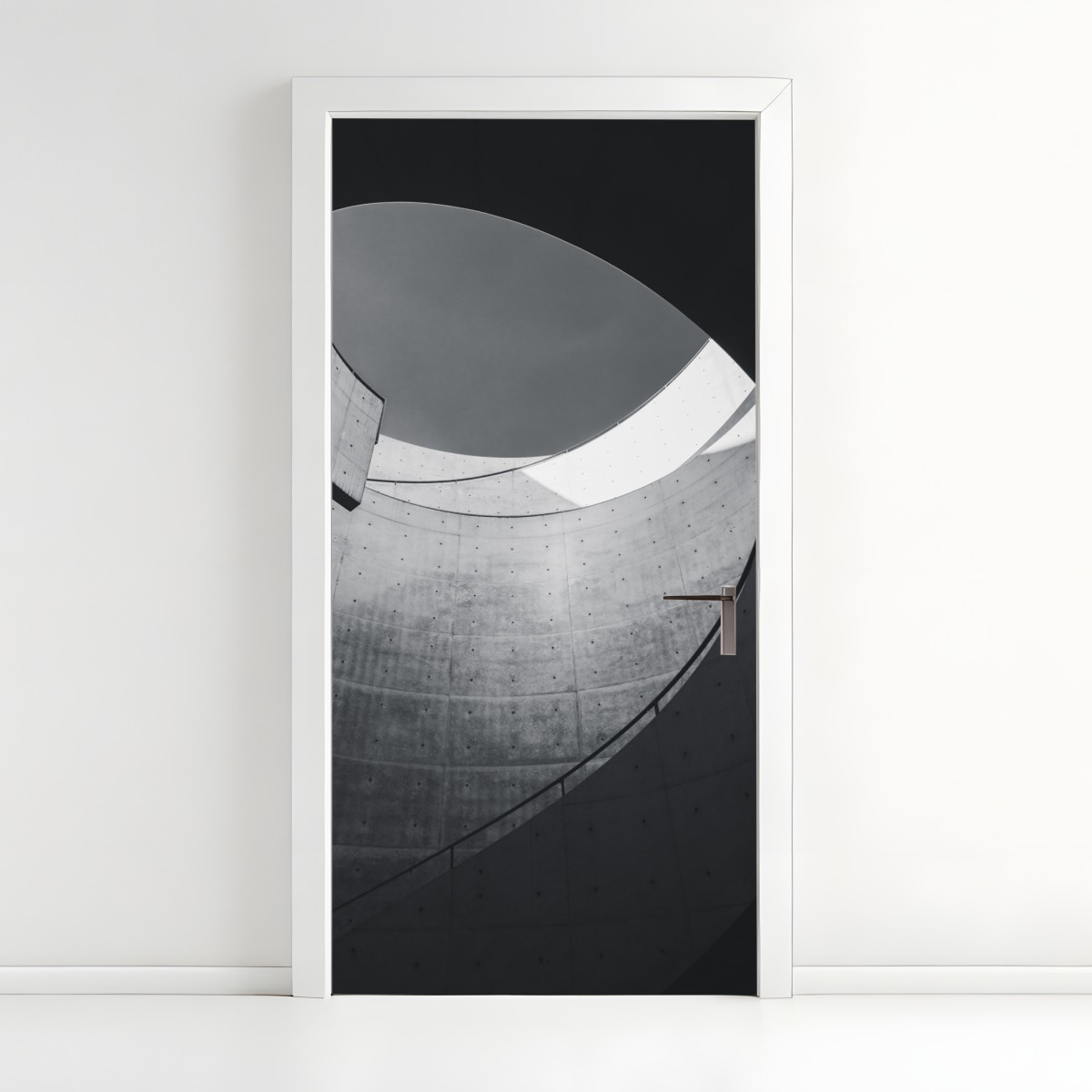 Türaufkleber geschwungene beton-spiraltreppe – Wallnifity®