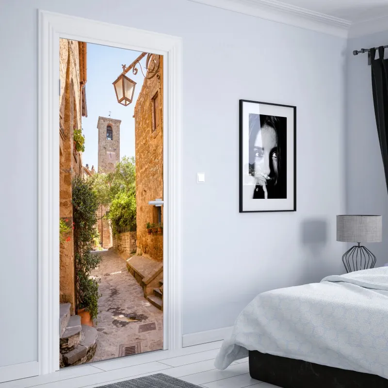 Türaufkleber leuchtender lila 3d bandwirbel – Wallnifity®