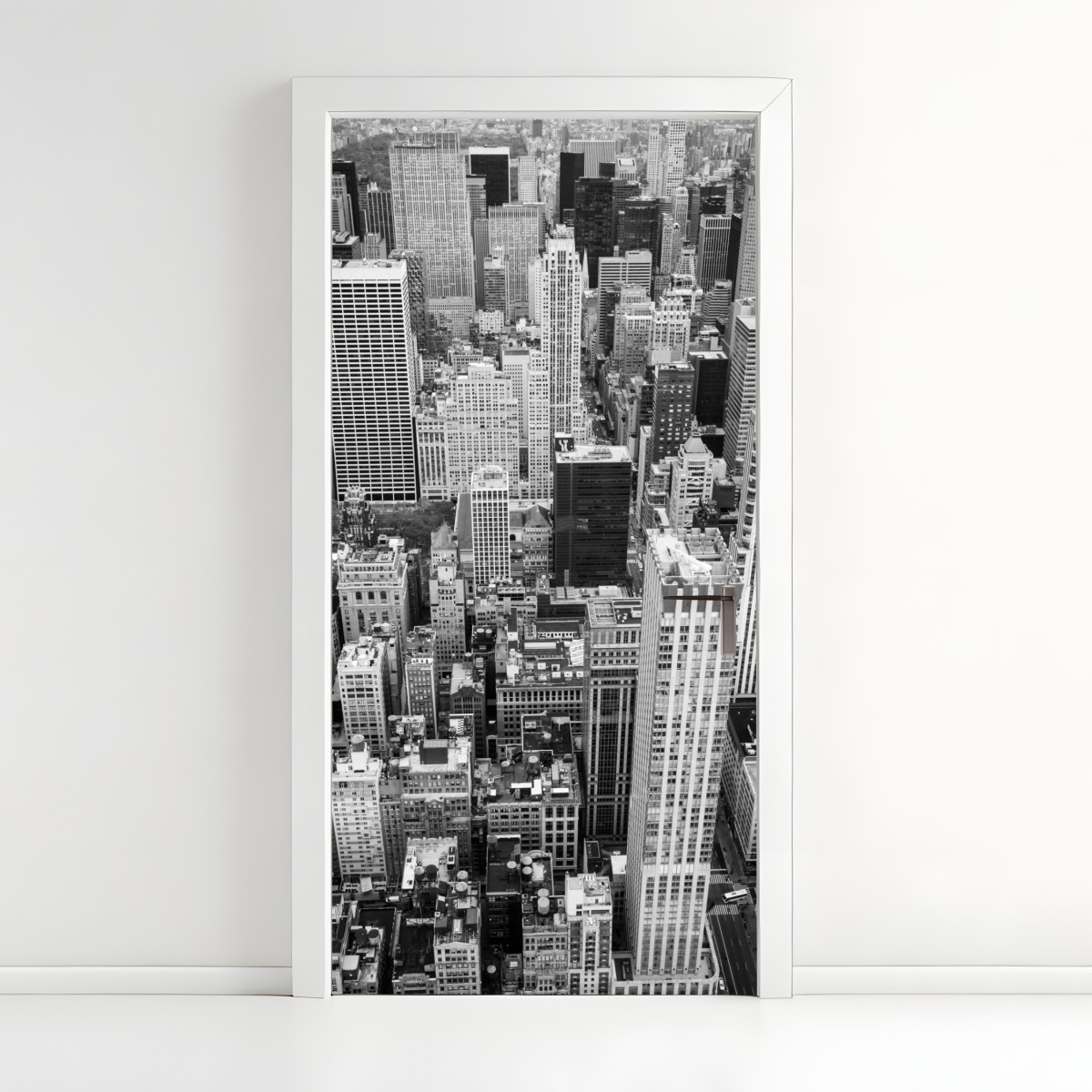 Türaufkleber schwarzweiße stadtsilhouette – Wallnifity®
