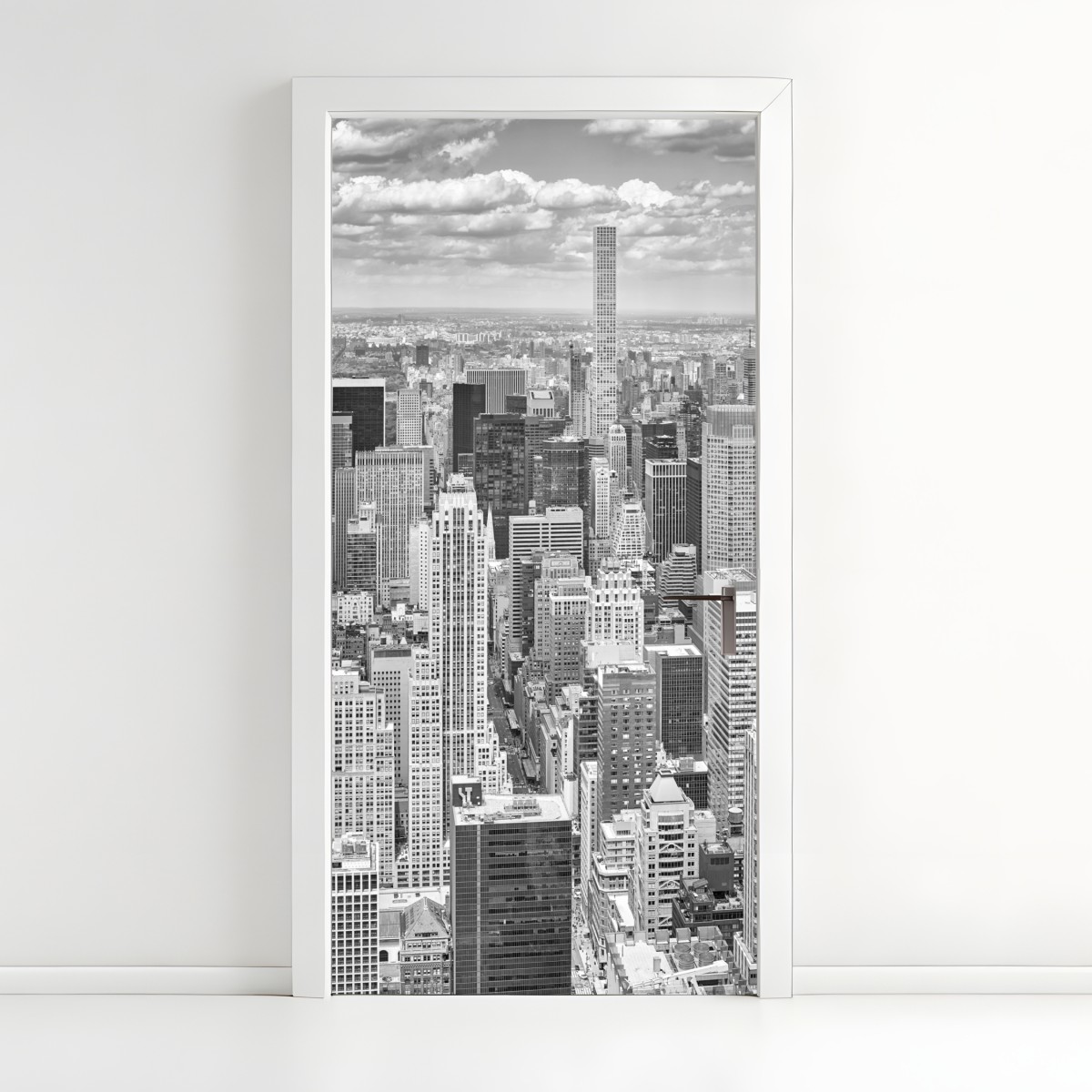 Türaufkleber panorama von New York in schwarzweiß – Wallnifity®