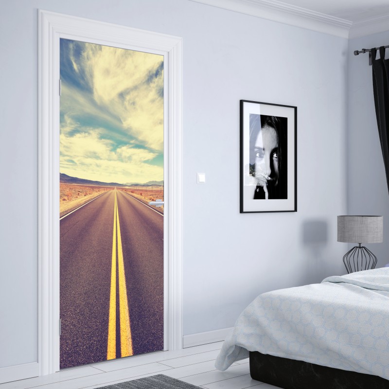 Türaufkleber pastellfarbenes geometrisches muster mit halbkreisen – Wallnifity®