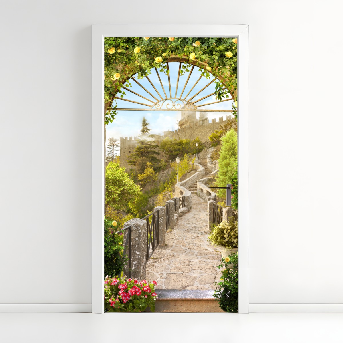 Türaufkleber sonniger gartenweg zum schloss – Wallnifity®