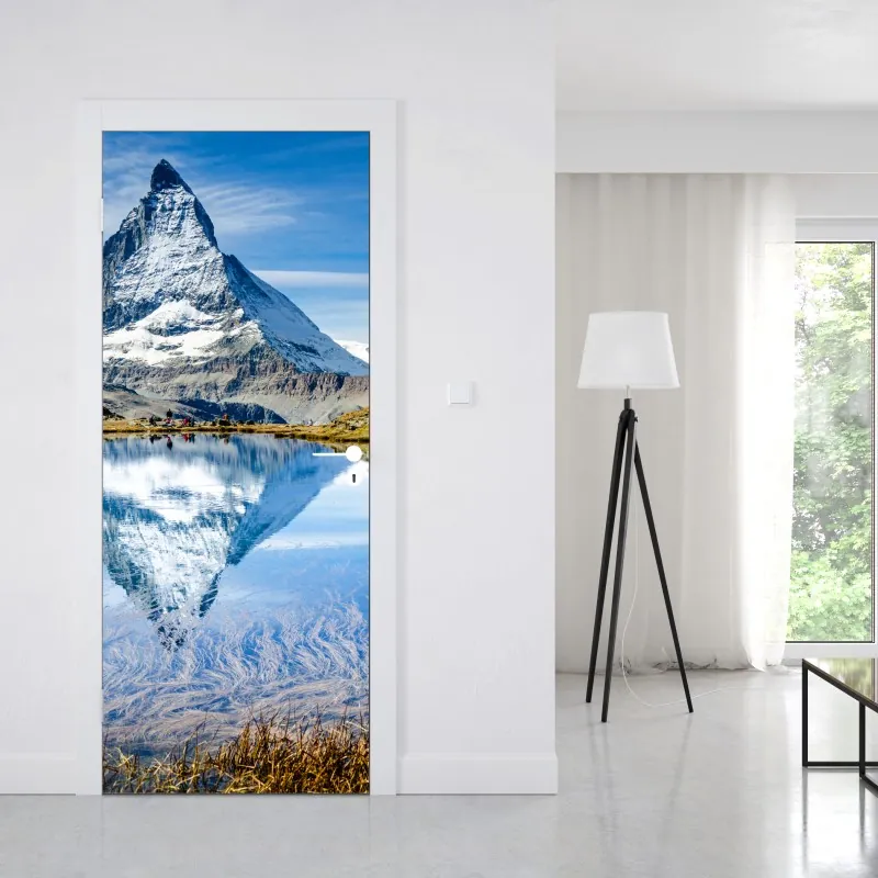 Türaufkleber lebendige geometrische komposition – Wallnifity®