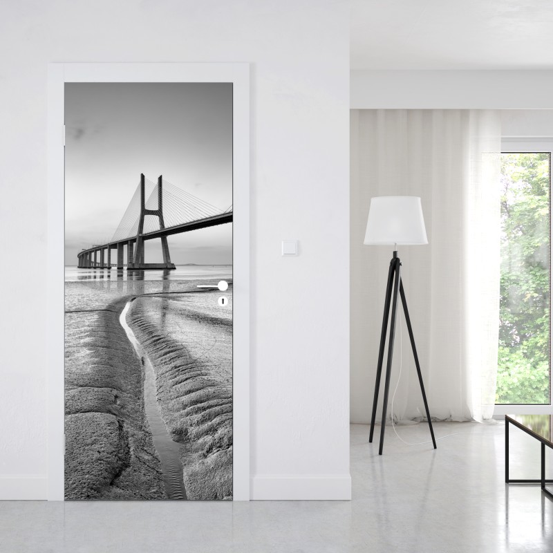 Türaufkleber lebendige geometrische komposition – Wallnifity®