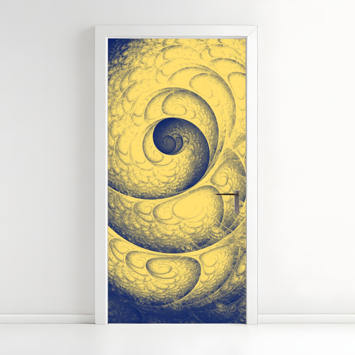Türaufkleber goldene spiralförmige fraktalstruktur – Wallnifity®