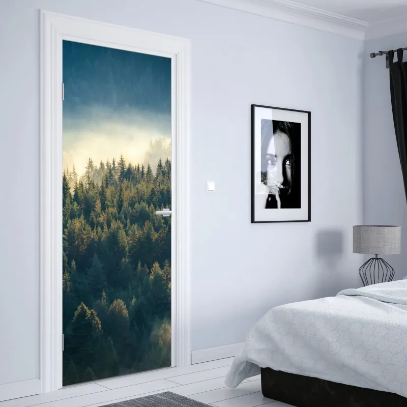 Türaufkleber minimalistische blaue geometrische schleife – Wallnifity®