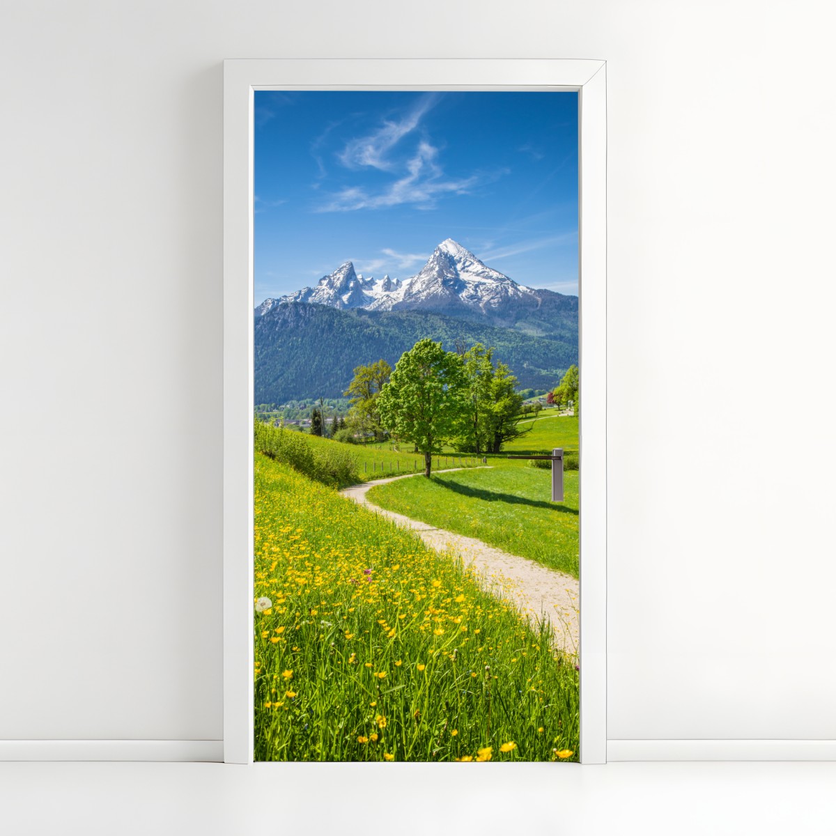 Türaufkleber alpenwiese und bergpfad – Wallnifity®