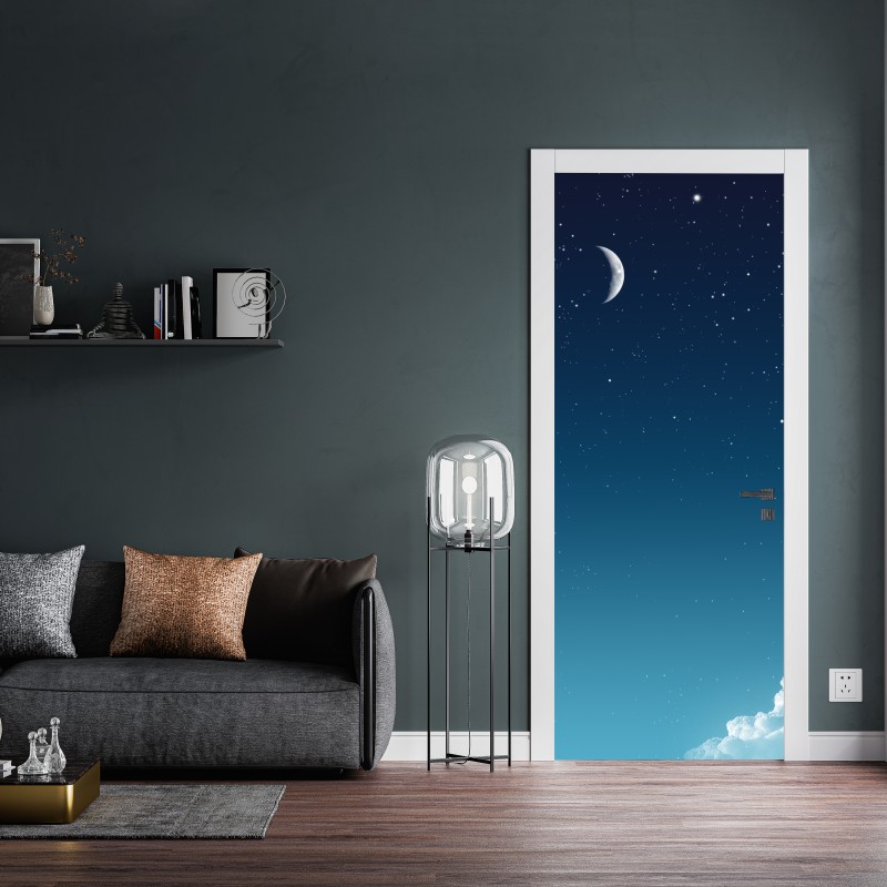 Türaufkleber sonnenuntergang an der felsigen küste – Wallnifity®