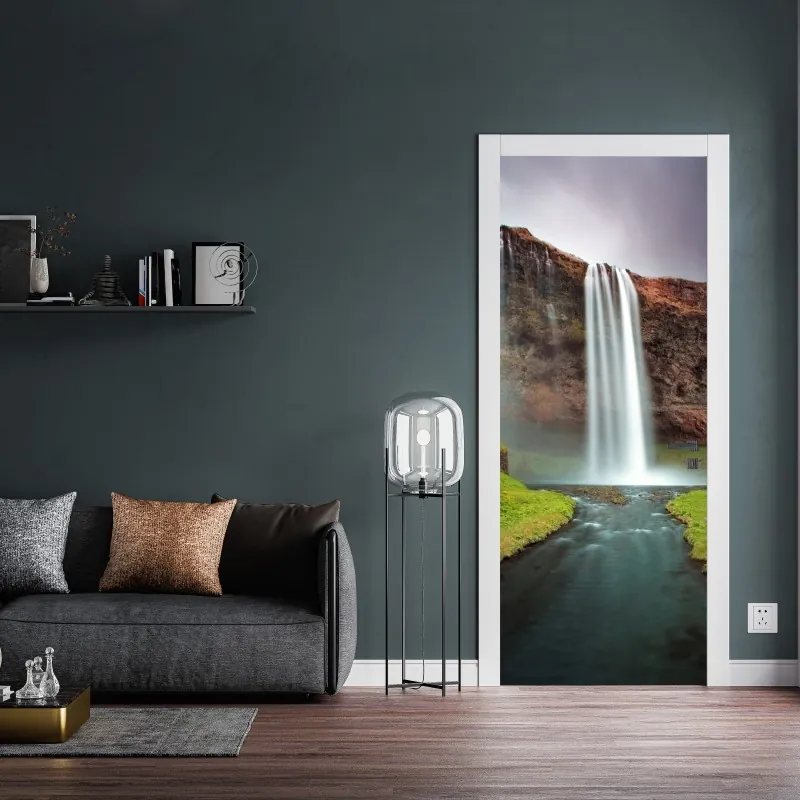 Türaufkleber majestätische bergspiegelung über alpensee – Wallnifity®