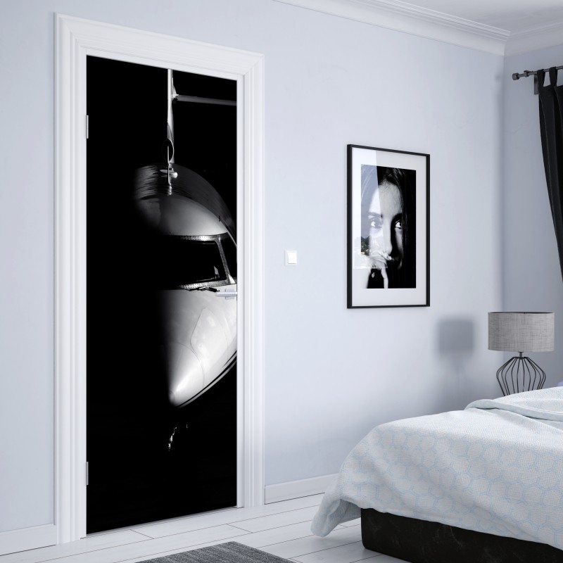Türaufkleber nebliger morgenwald mit sonnenstrahlen – Wallnifity®