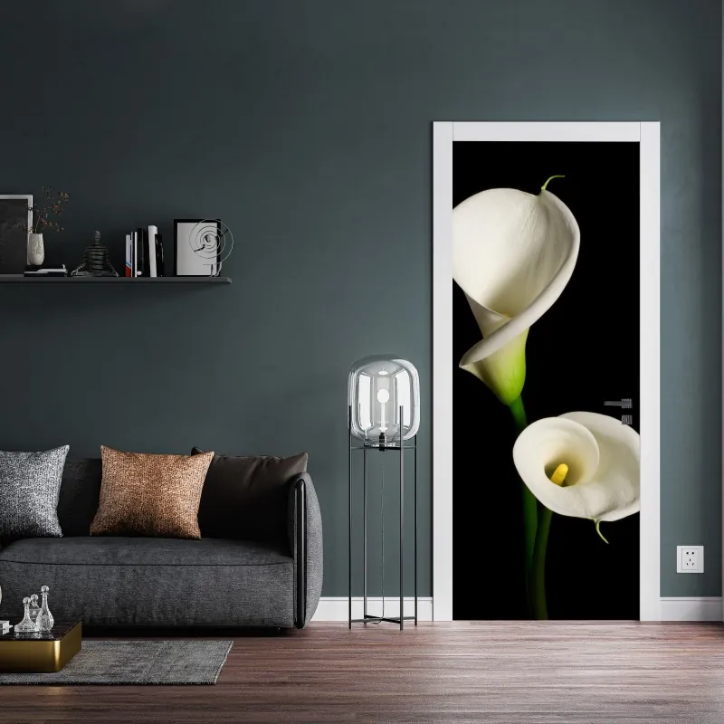 Türaufkleber handgezeichnetes rosenmuster – Wallnifity®