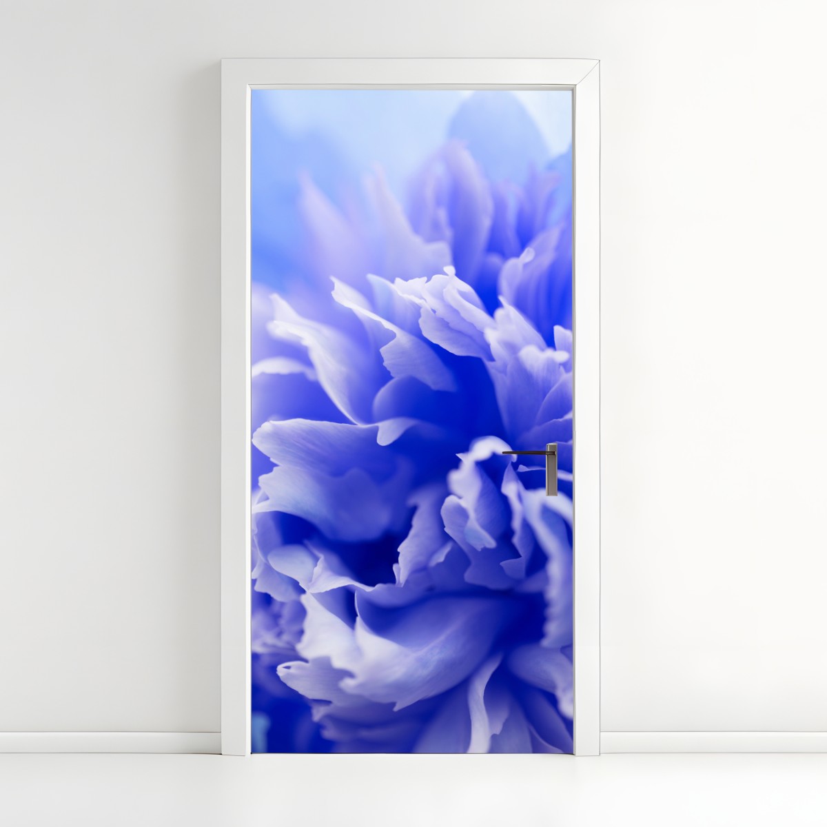Türaufkleber sanfte blaue abstrakte blume nahaufnahme – Wallnifity®