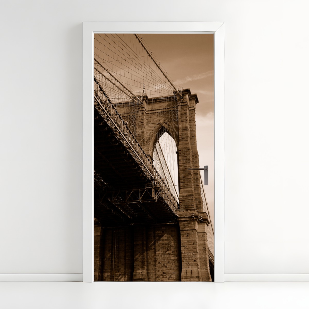 Türaufkleber sepia ansicht der Brooklyn Bridge – Wallnifity®
