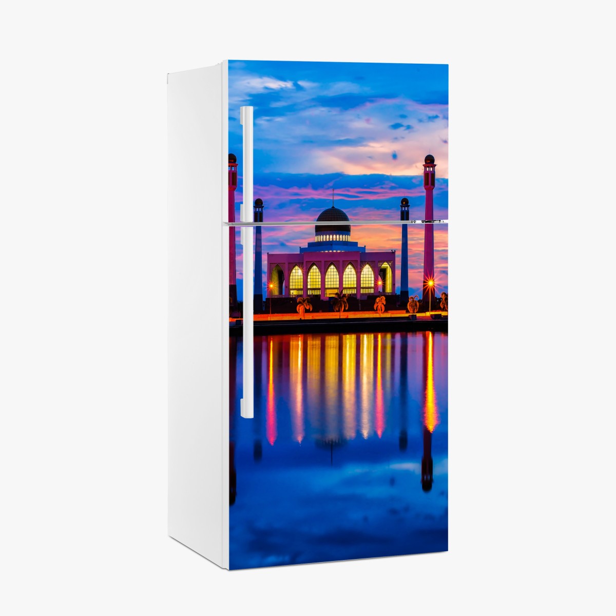 Kühlschrankaufkleber sonnenuntergang an der moschee in Songkhla – Wallnifity®