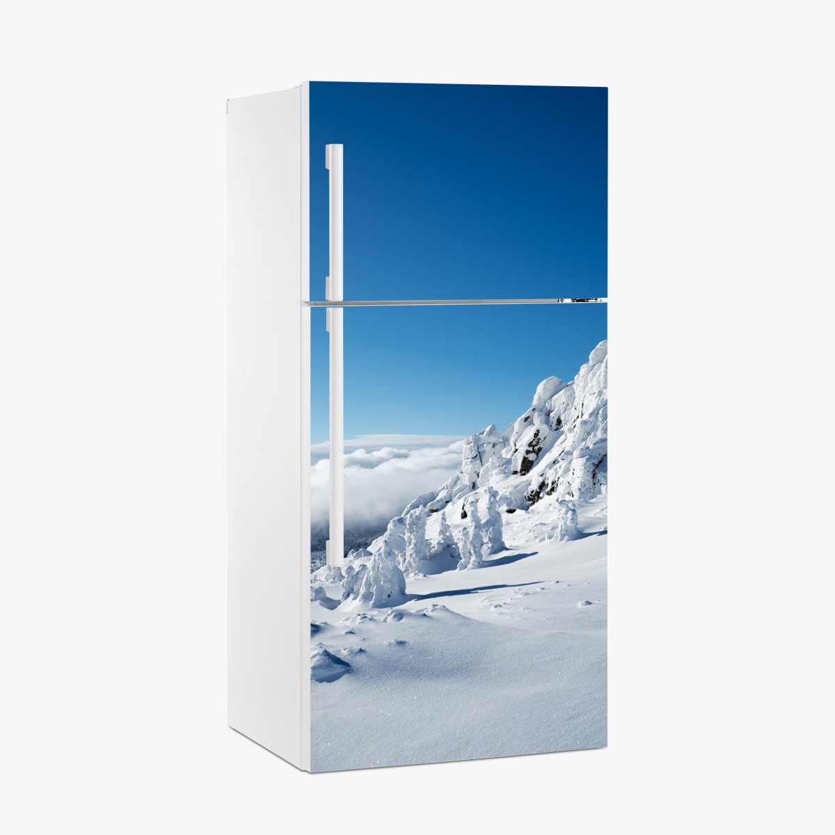Kühlschrankaufkleber ruhige verschneite berglandschaft – Wallnifity®