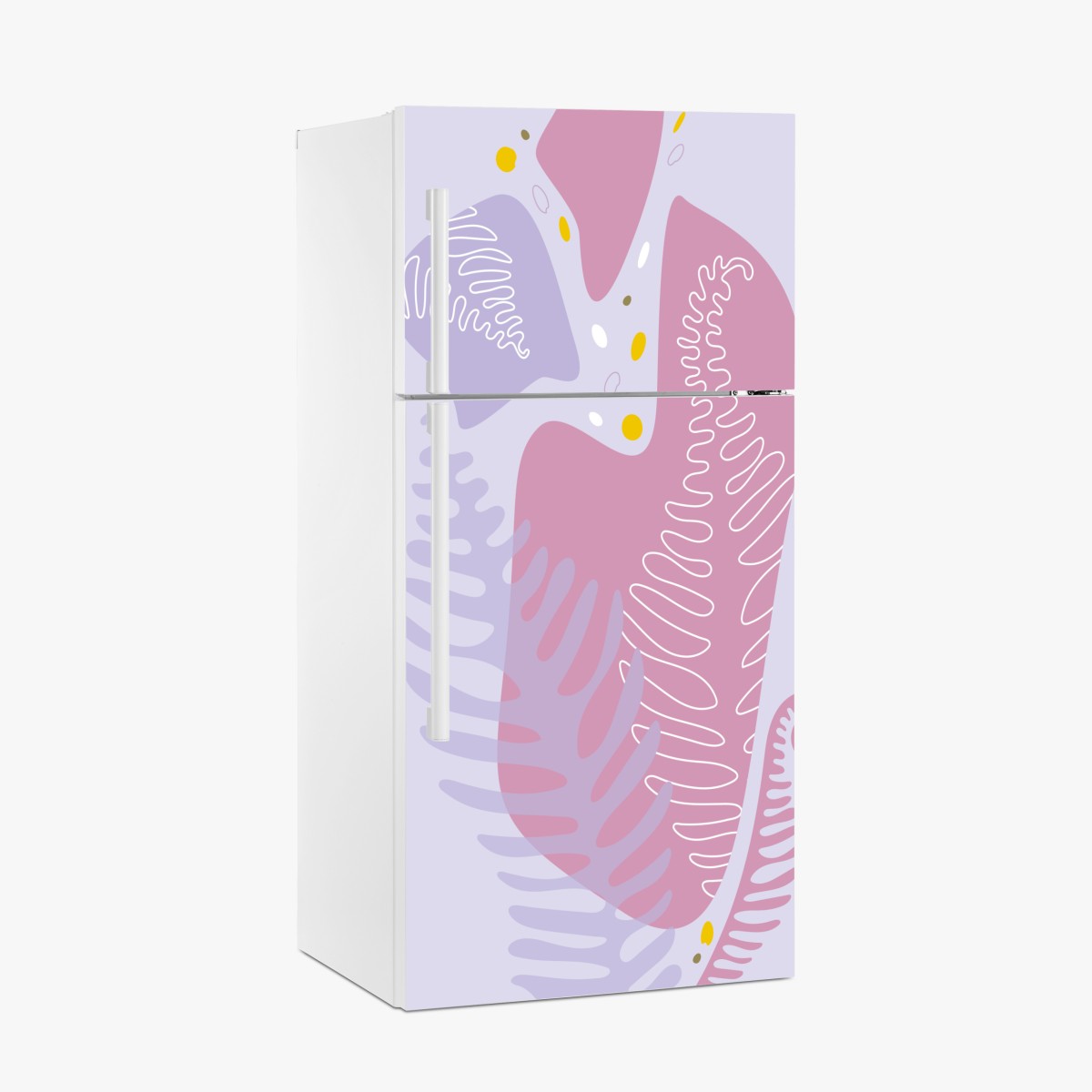 Kühlschrankaufkleber zarte pastell-botanische abstraktion – Wallnifity®
