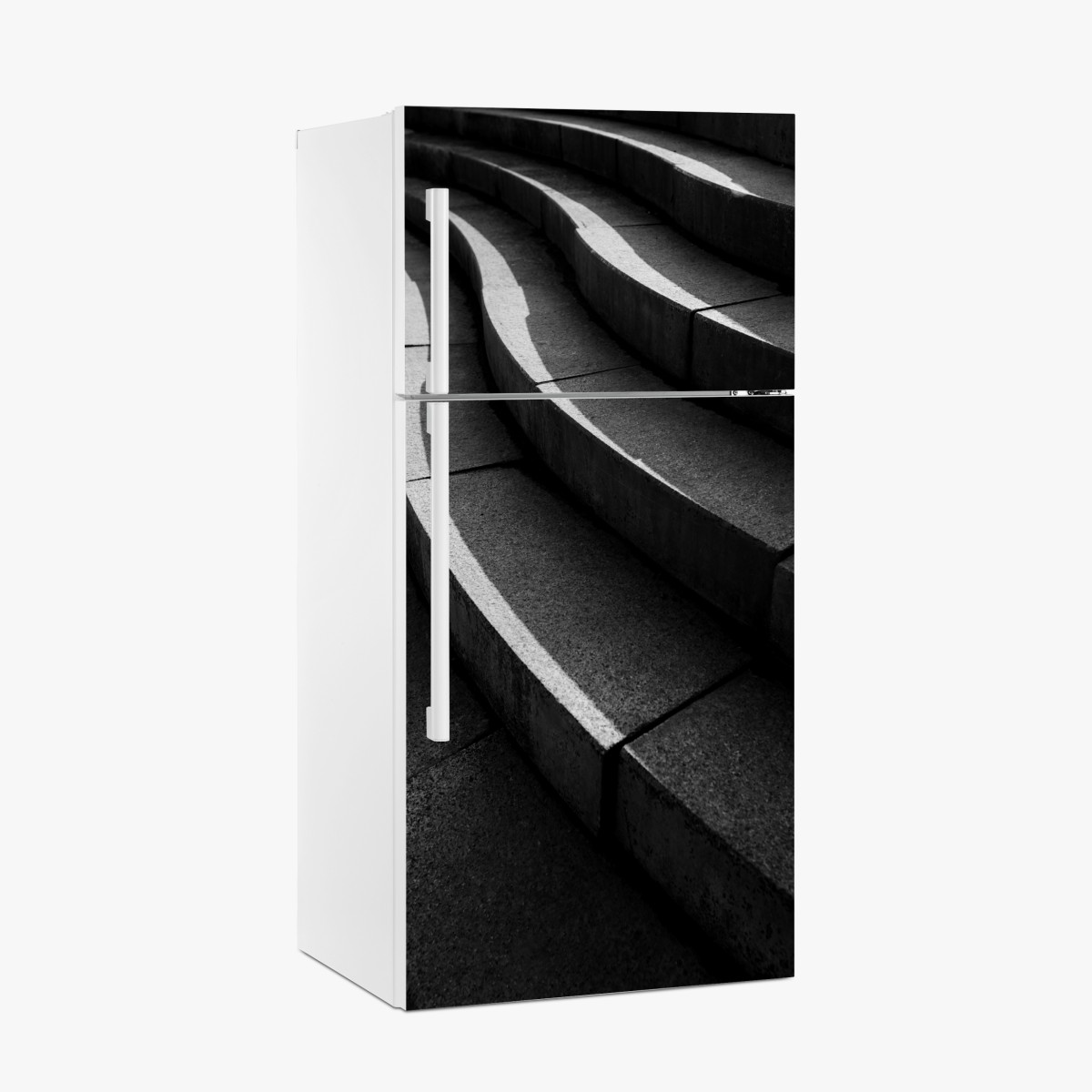 Kühlschrankaufkleber geschwungene betontreppe im schatten – Wallnifity®