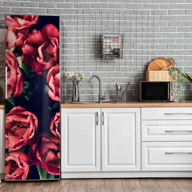 Kühlschrankaufkleber aquarell flamingo nahtloses muster – Wallnifity®