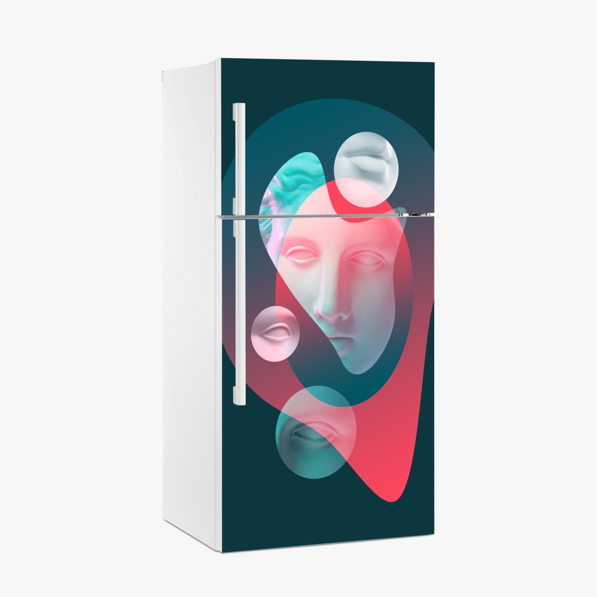 Kühlschrankaufkleber surreales klassisches gesicht im duoton – Wallnifity®
