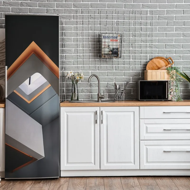 Kühlschrankaufkleber pastellfarbenes geometrisches muster mit halbkreisen – Wallnifity®
