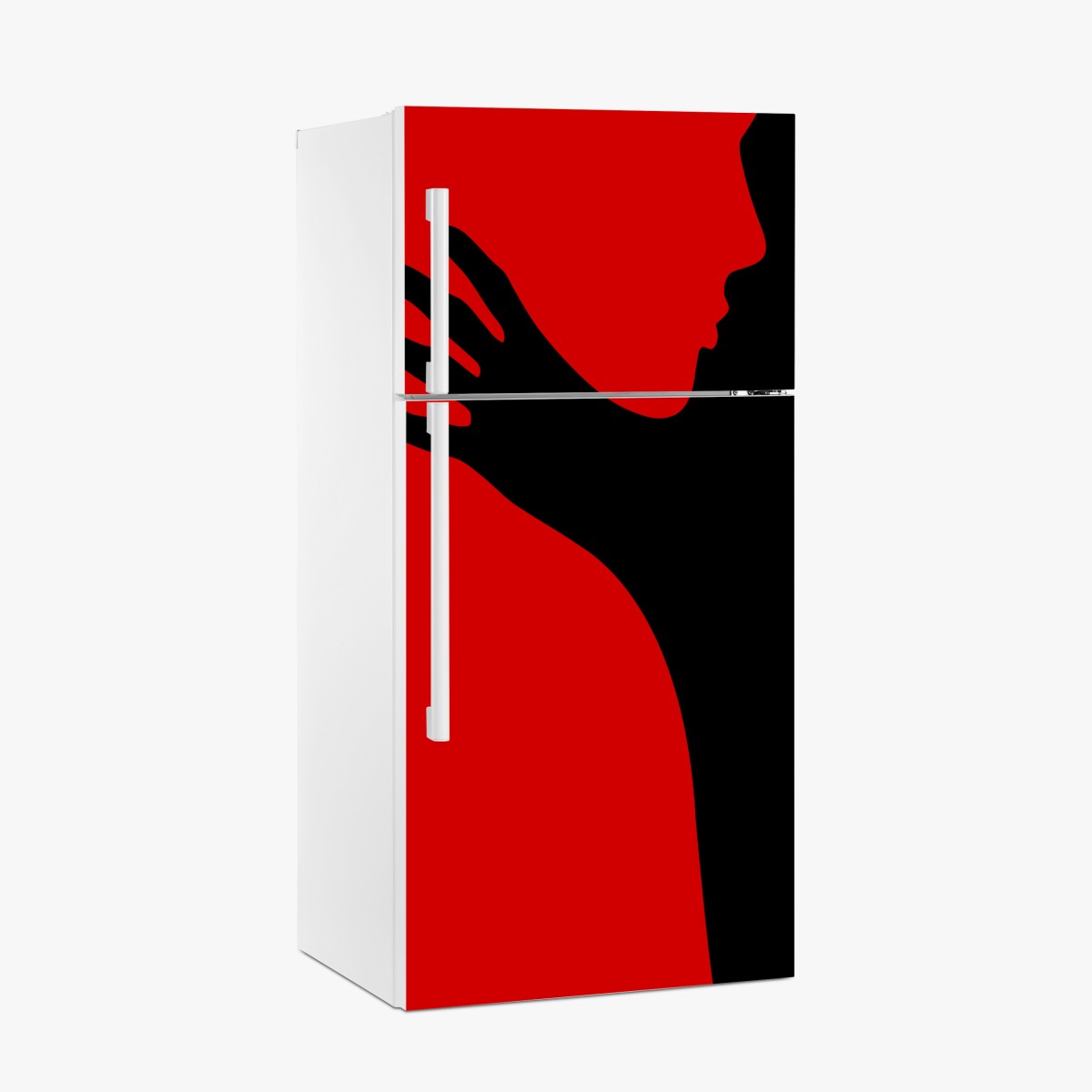 Kühlschrankaufkleber kräftige rot-schwarze silhouette – Wallnifity®