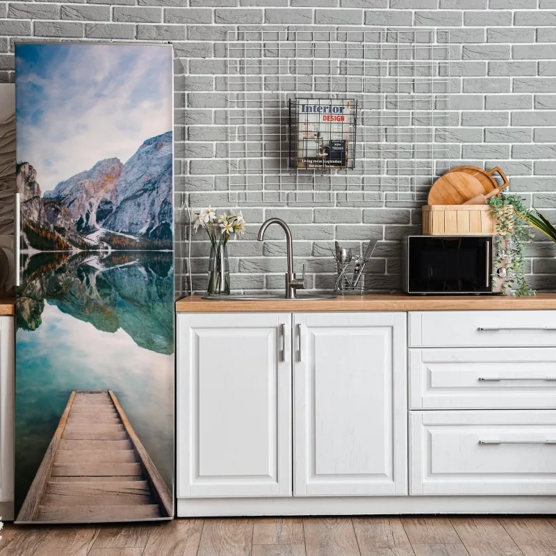 Kühlschrankaufkleber elegante schwarzweiß klaviertasten – Wallnifity®
