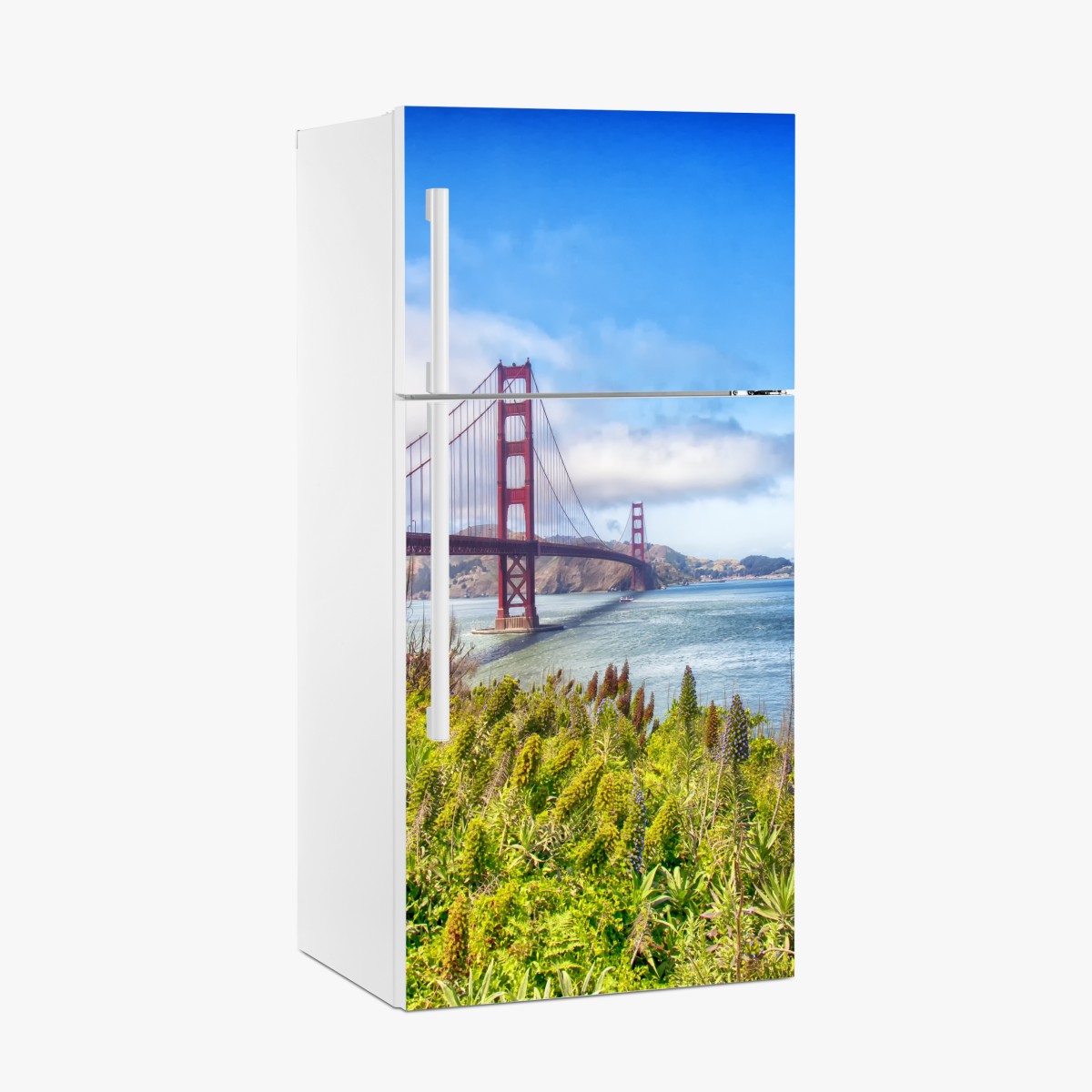 Kühlschrankaufkleber Golden Gate über der Bucht von San Francisco – Wallnifity®