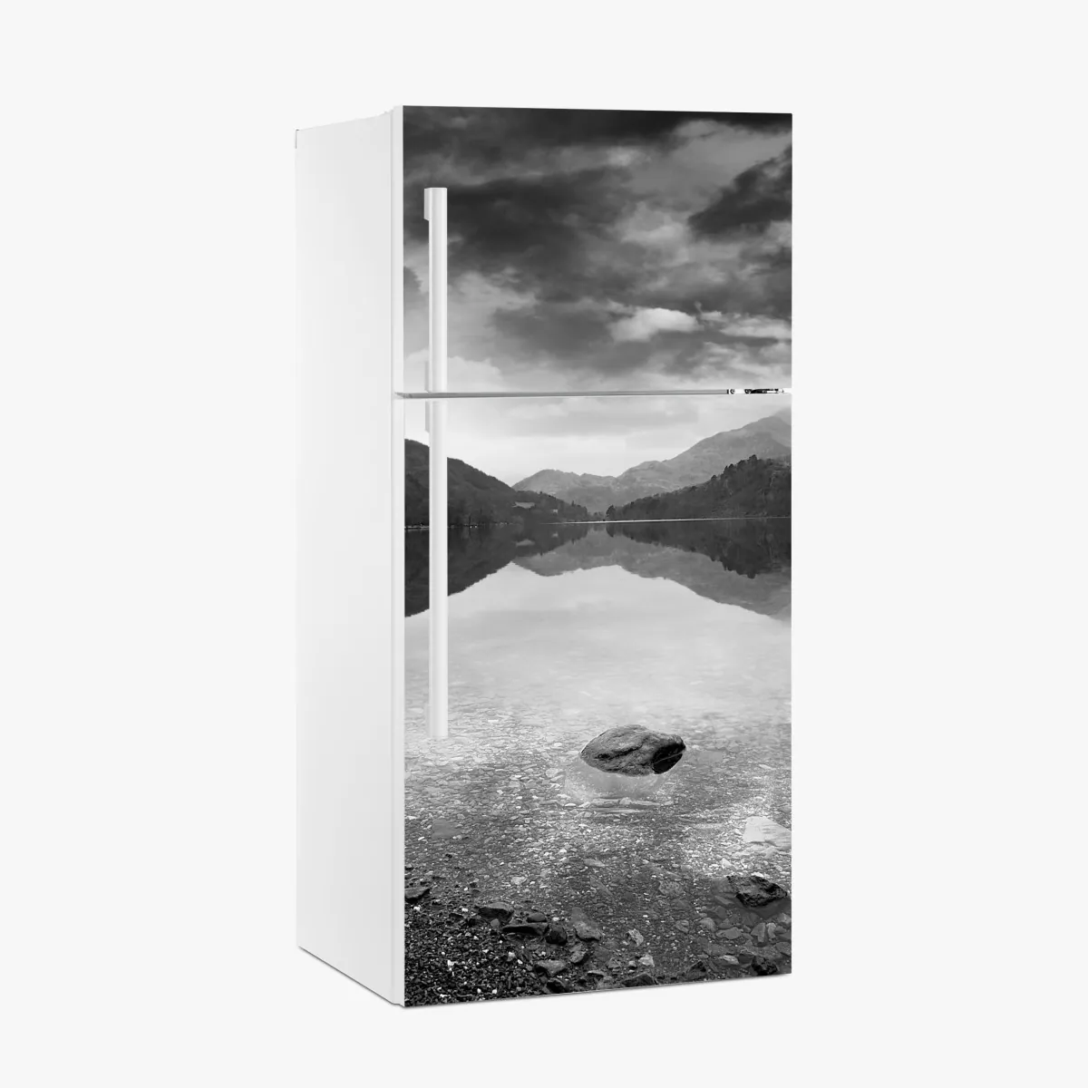 Kühlschrankaufkleber ruhiger bergsee mit spiegelung – Wallnifity®