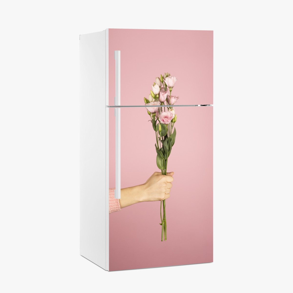 Kühlschrankaufkleber zarter rosa eustoma-strauß – Wallnifity®