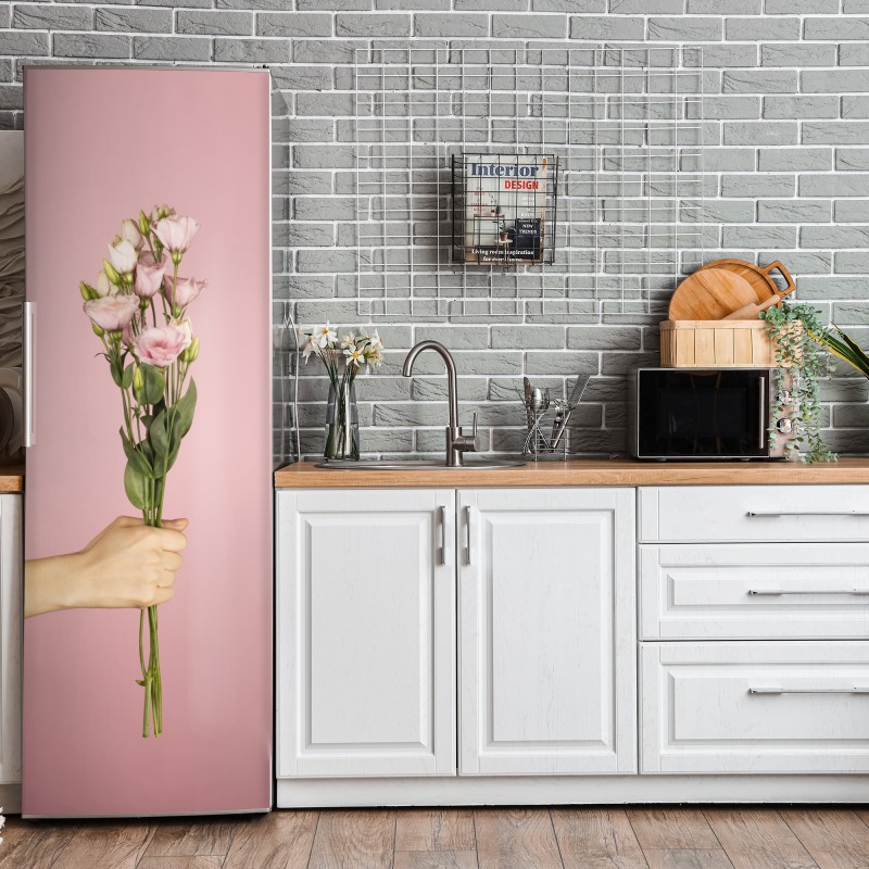 Kühlschrankaufkleber aquarell flamingo nahtloses muster – Wallnifity®