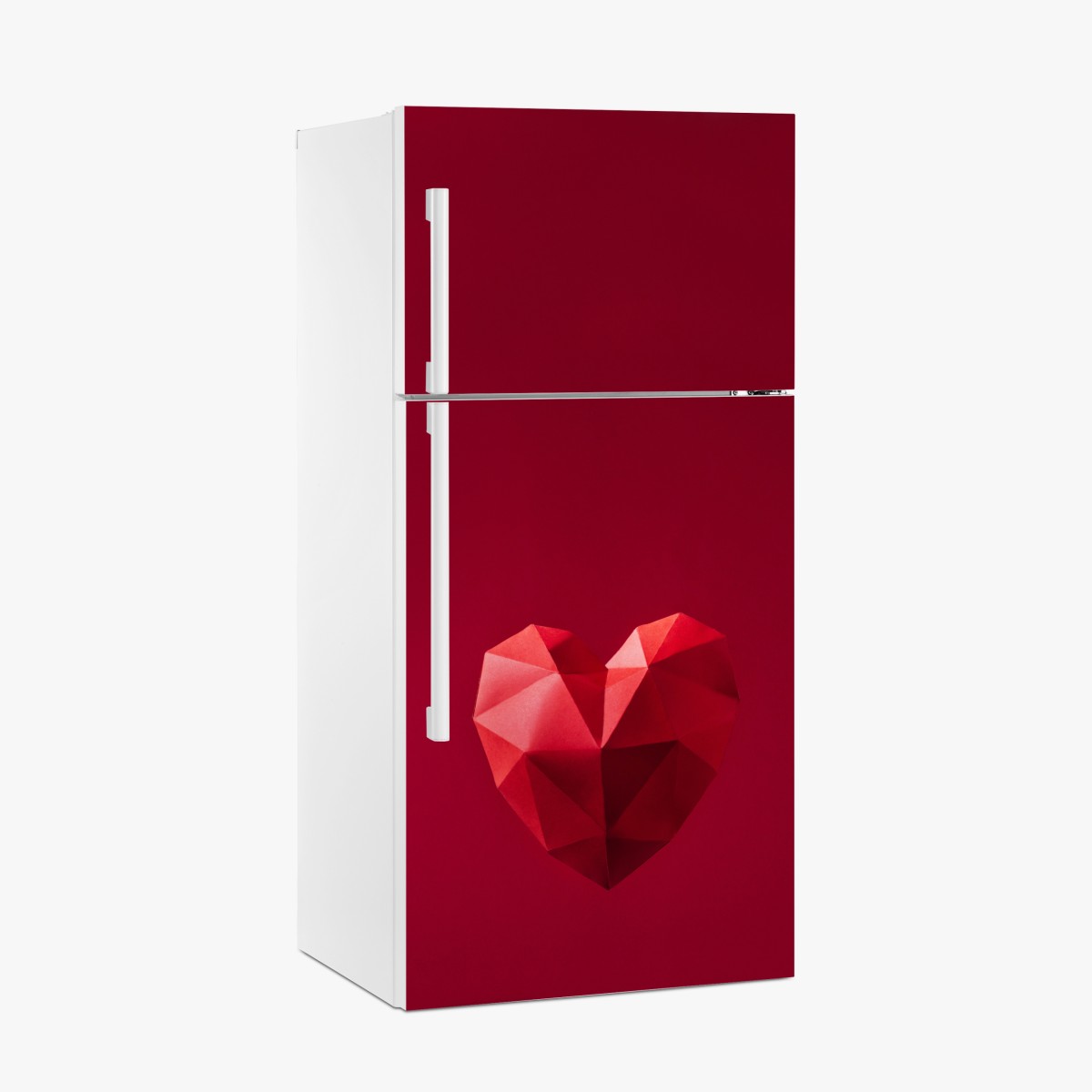 Kühlschrankaufkleber geometrisches rotes papierherz – Wallnifity®