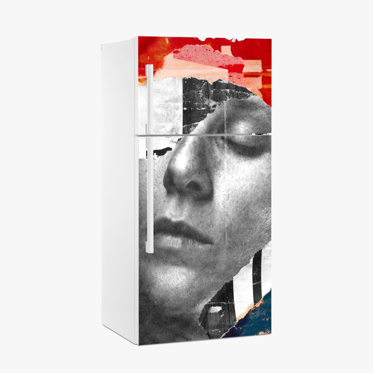 Kühlschrankaufkleber zerrissene porträt-collage – Wallnifity®
