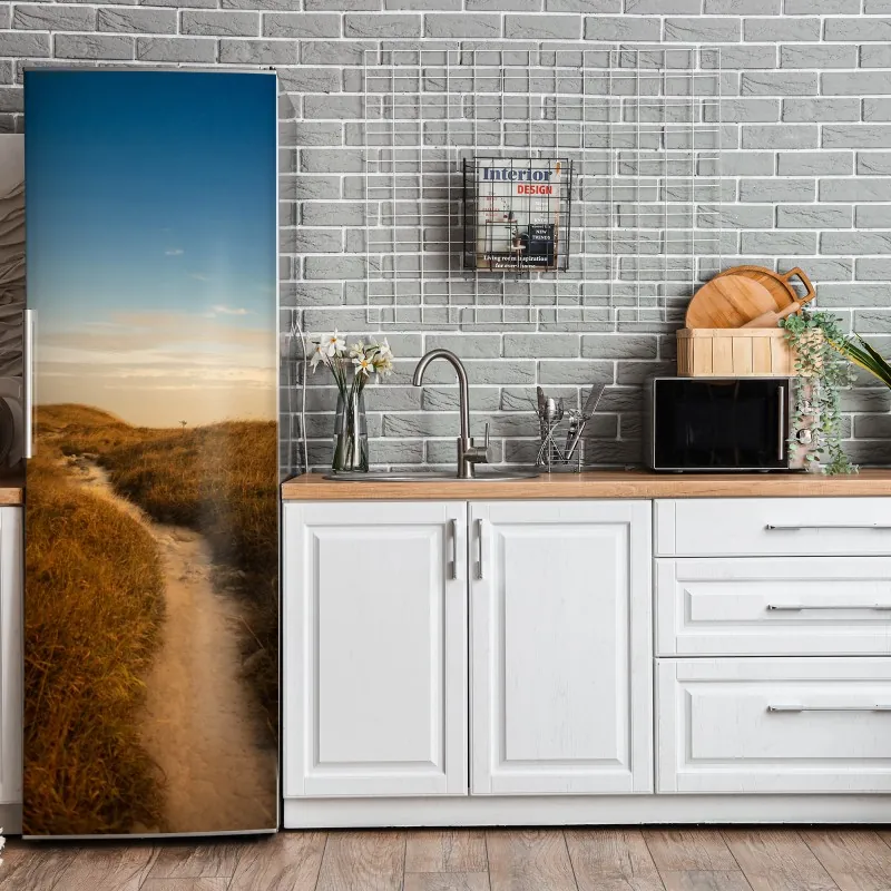 Kühlschrankaufkleber luxuriöse abstrakte alkoholtinten-kunst mit goldenen adern – Wallnifity®