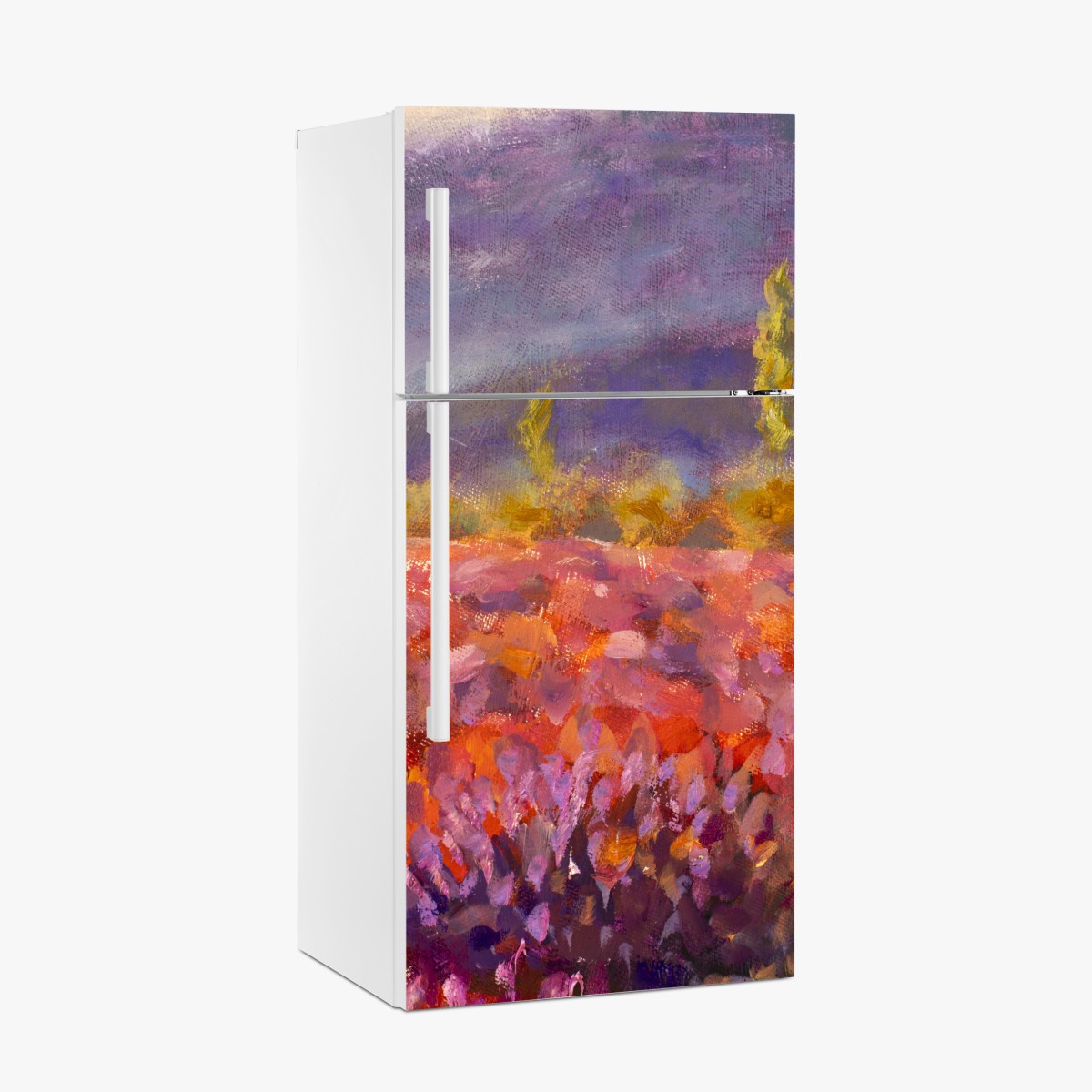 Kühlschrankaufkleber Provence lavendelfeld gemälde – Wallnifity®