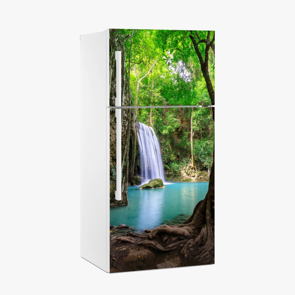 Kühlschrankaufkleber ruhiger wasserfall im Erawan Nationalpark – Wallnifity®