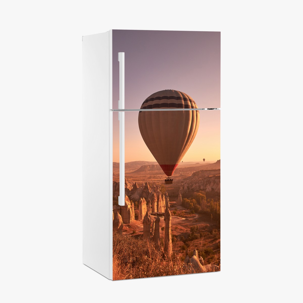 Kühlschrankaufkleber heißluftballon über Kappadokien bei sonnenaufgang – Wallnifity®