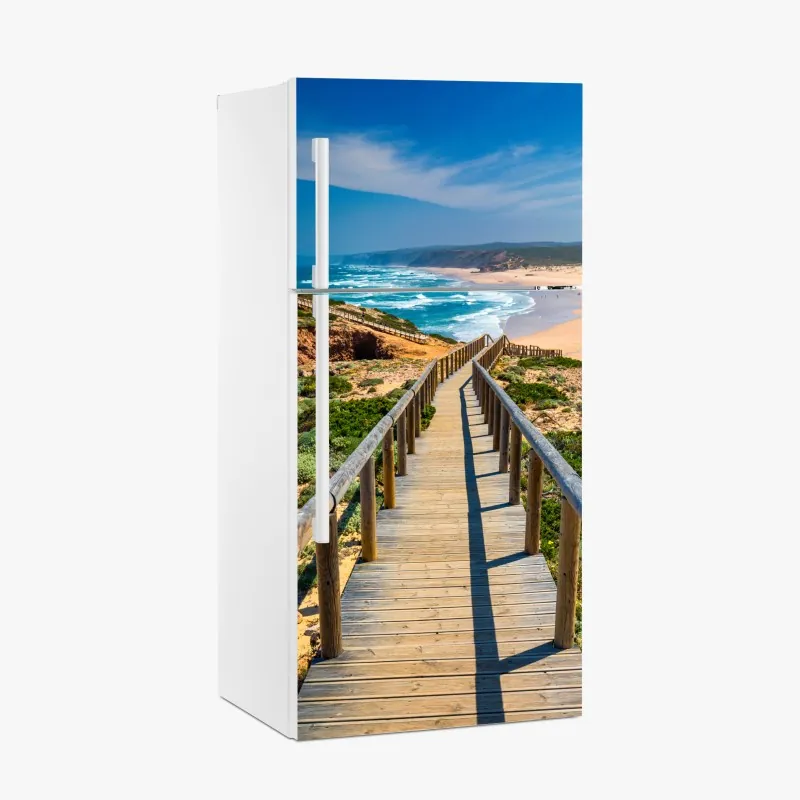 Kühlschrankaufkleber elegantes aquarell-blumenmuster auf dunklem hintergrund – Wallnifity®