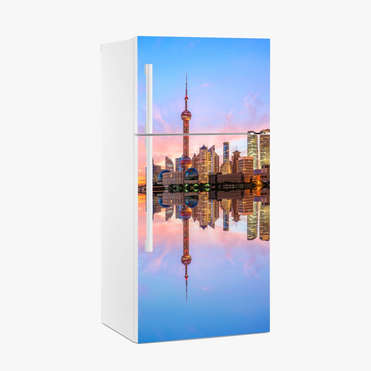Kühlschrankaufkleber Shanghai skyline bei sonnenaufgang – Wallnifity®