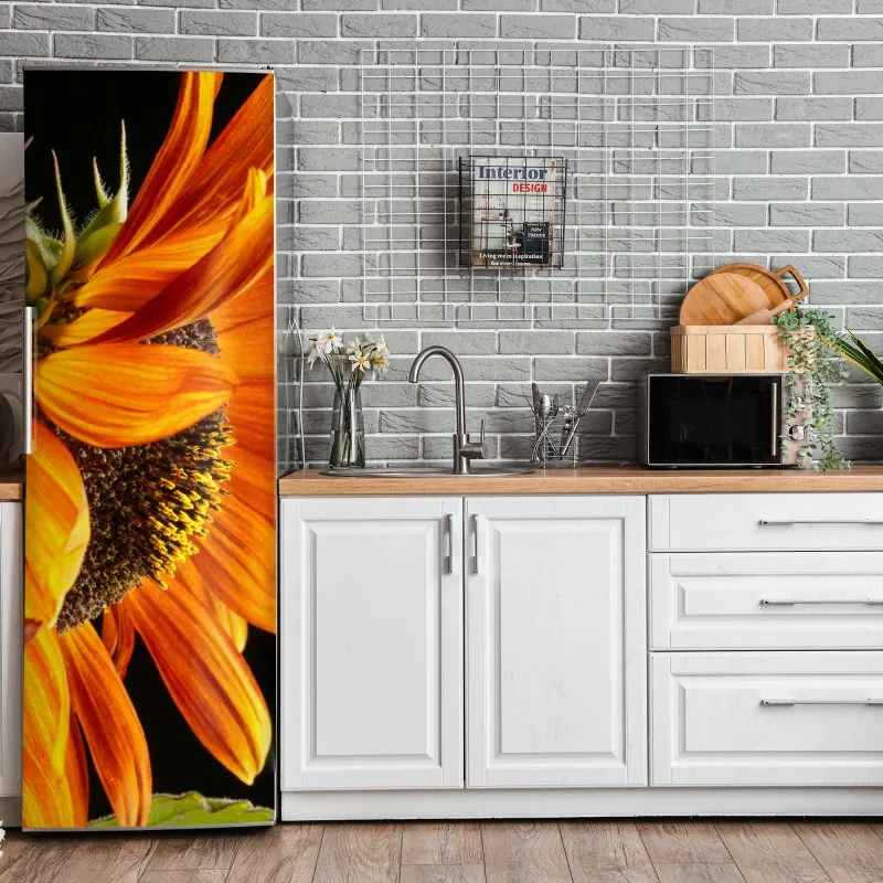 Kühlschrankaufkleber lebhafte aquarell-abstraktion in warmen tönen – Wallnifity®