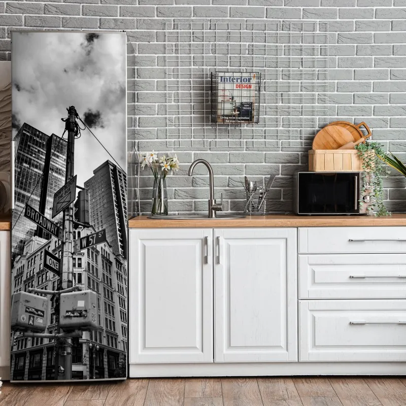 Kühlschrankaufkleber aquarell flamingo nahtloses muster – Wallnifity®