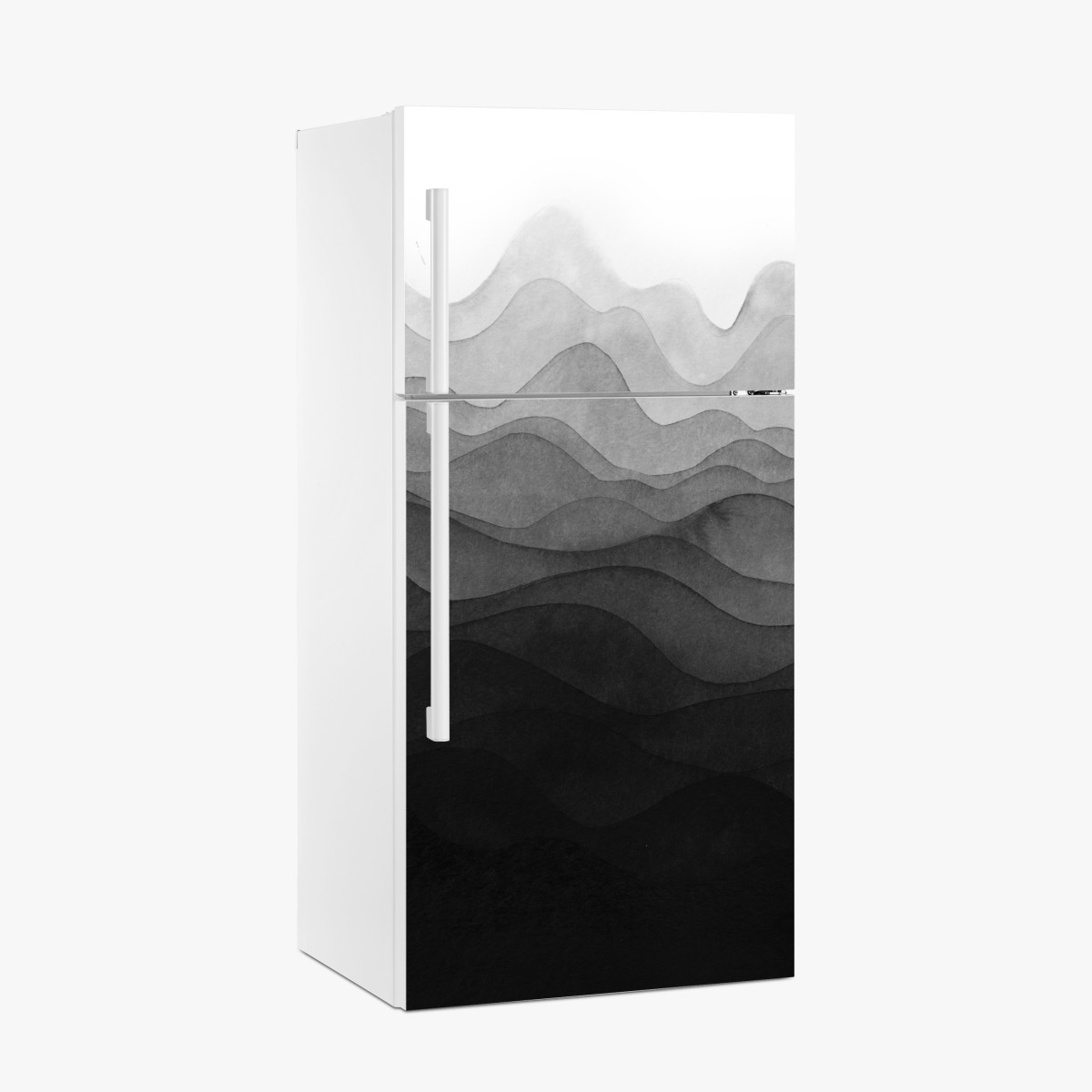 Kühlschrankaufkleber monochrome geschichtete berge – Wallnifity®