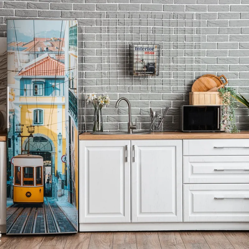 Kühlschrankaufkleber elegante schwarzweiß klaviertasten – Wallnifity®