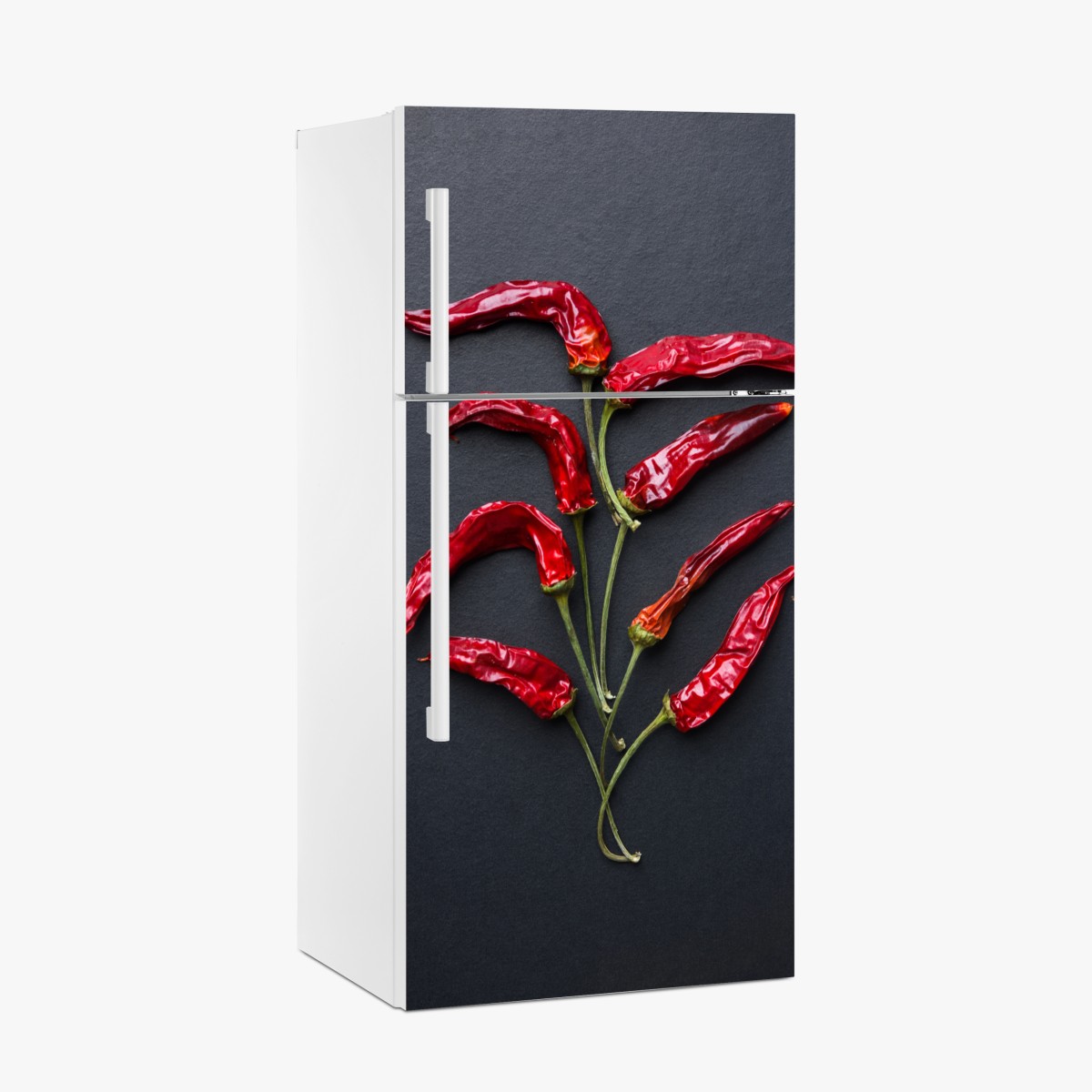 Kühlschrankaufkleber kulinarische grafik mit roten chilischoten – Wallnifity®